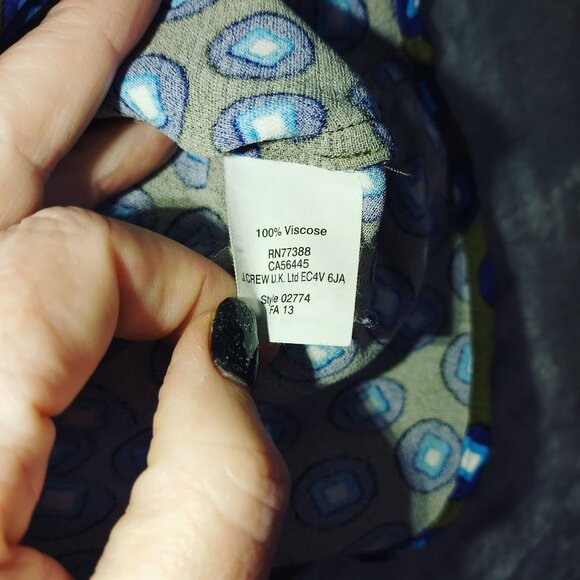 J.Crew Womens 8 Green Blue Geometric Sleeveless Tank Top Career‎ Retro Vibes - Picture 4 of 9